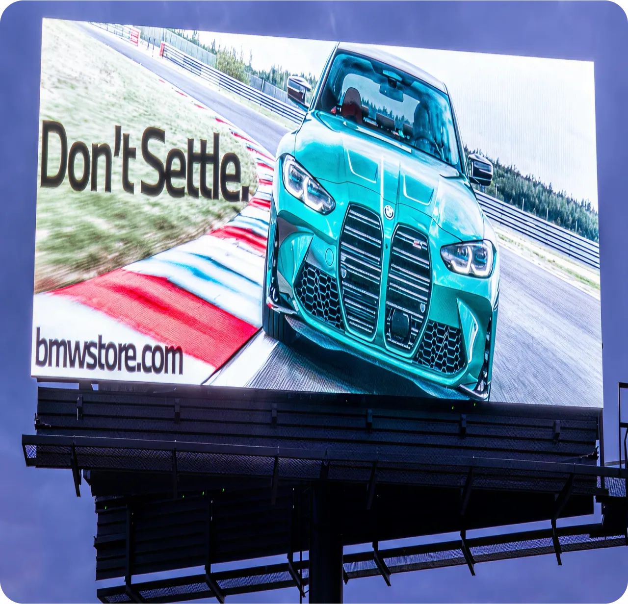 High-contrast billboard visuals